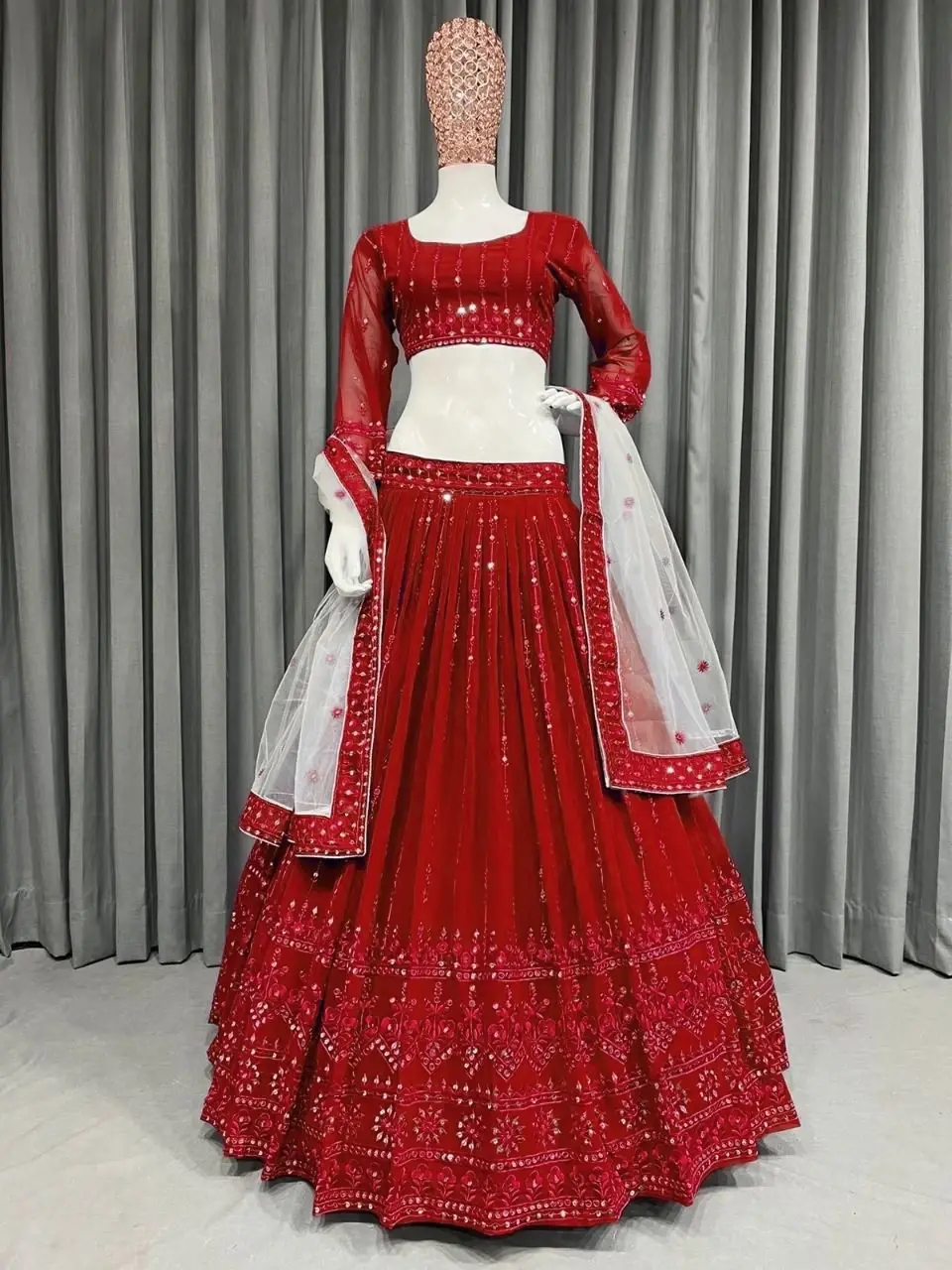 Buy Engagement Wear Red Color Beautiful Lehenga Choli