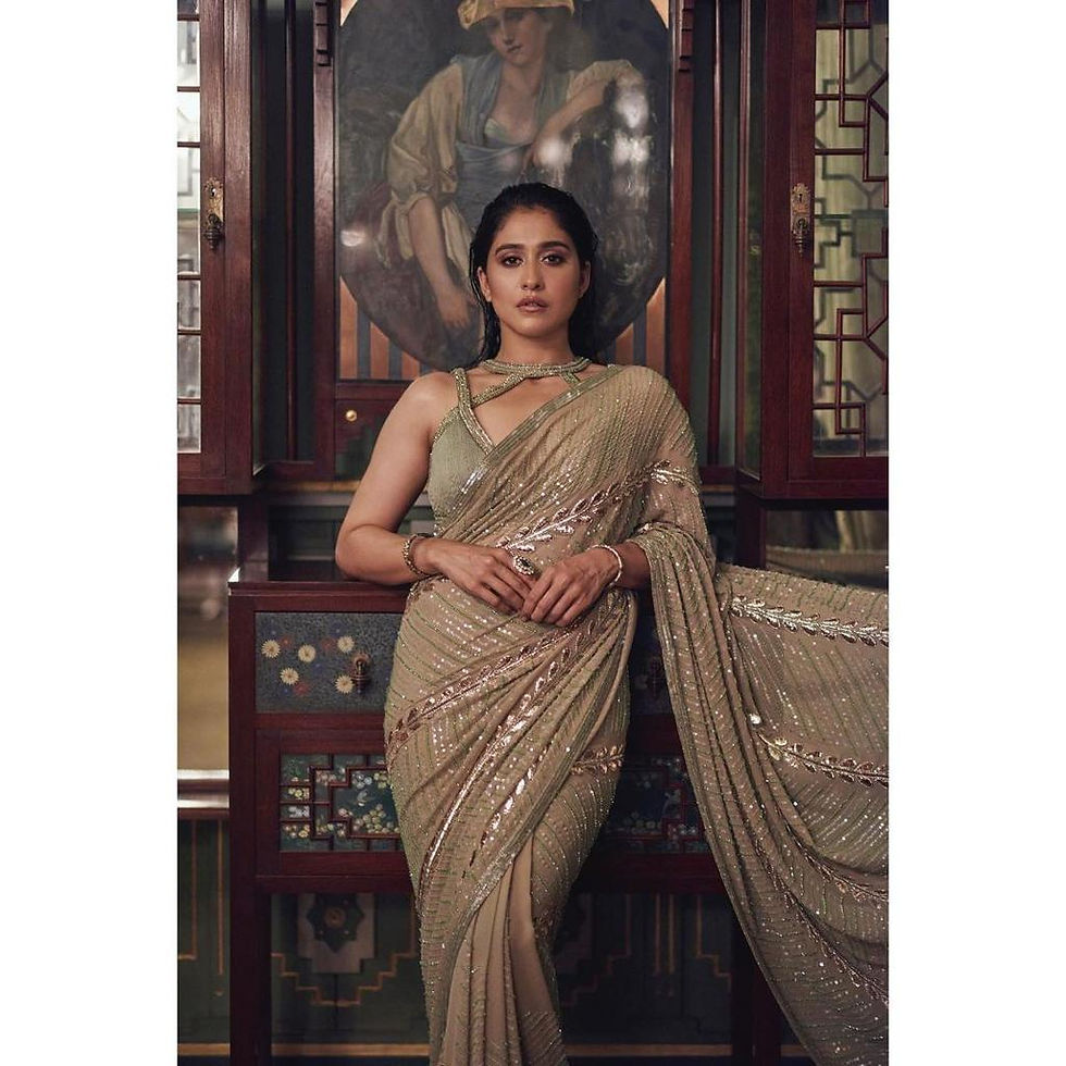 Latest Trending Sequence work Grey saree