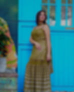 Designer Plazzo suit in Mehendi colour