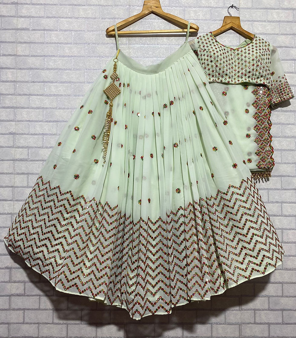 Designer Pastel Green heavy Lehenga choli