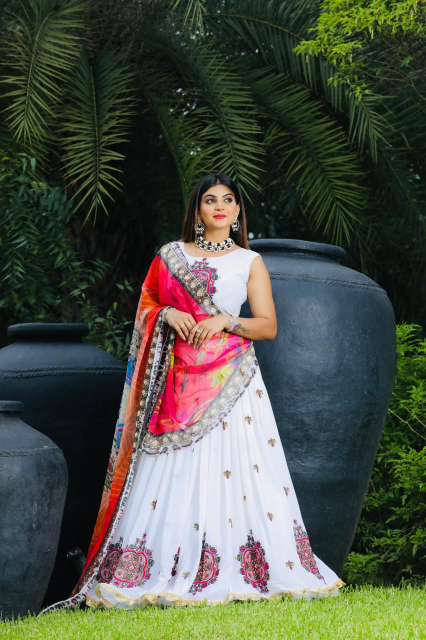 Thumbnail: Trending White colour lehenga choli
