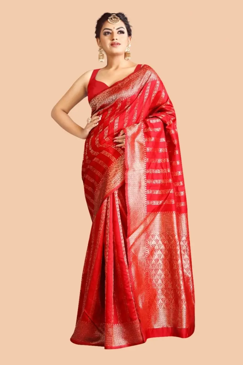 Buy Stunning Red Color Heavy Banarasi Saree