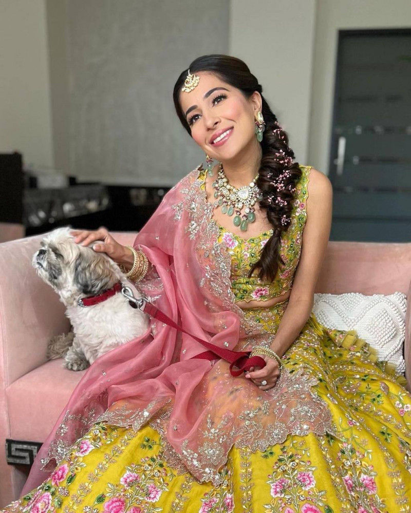 Thumbnail: Buy Wedding Wear Yellow Colored Satin Silk Sequins Embroidery Work Lehenga