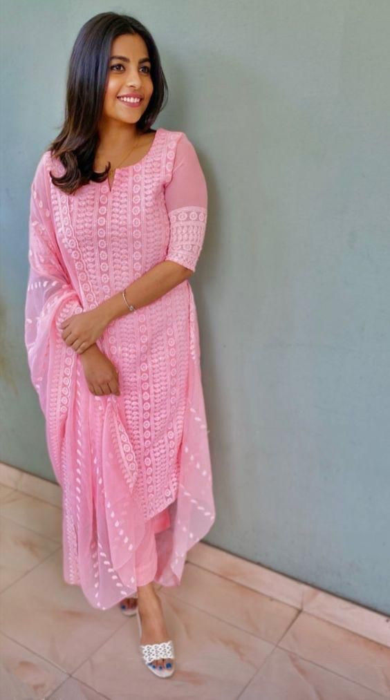 Party Wear Baby Pink Salwar Suit