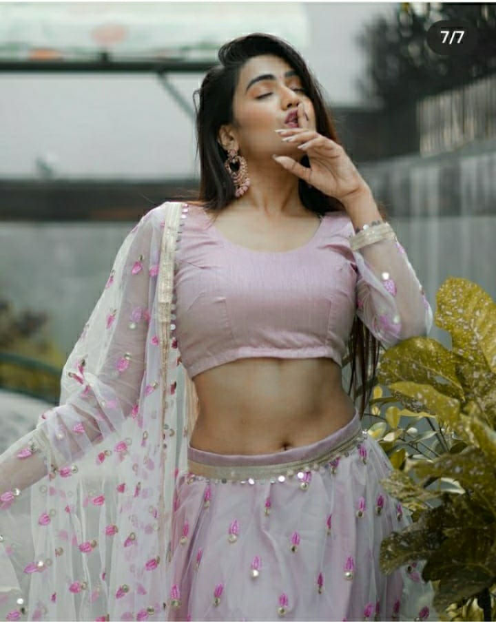 Thumbnail: Bollywood style pink colour lehenga choli