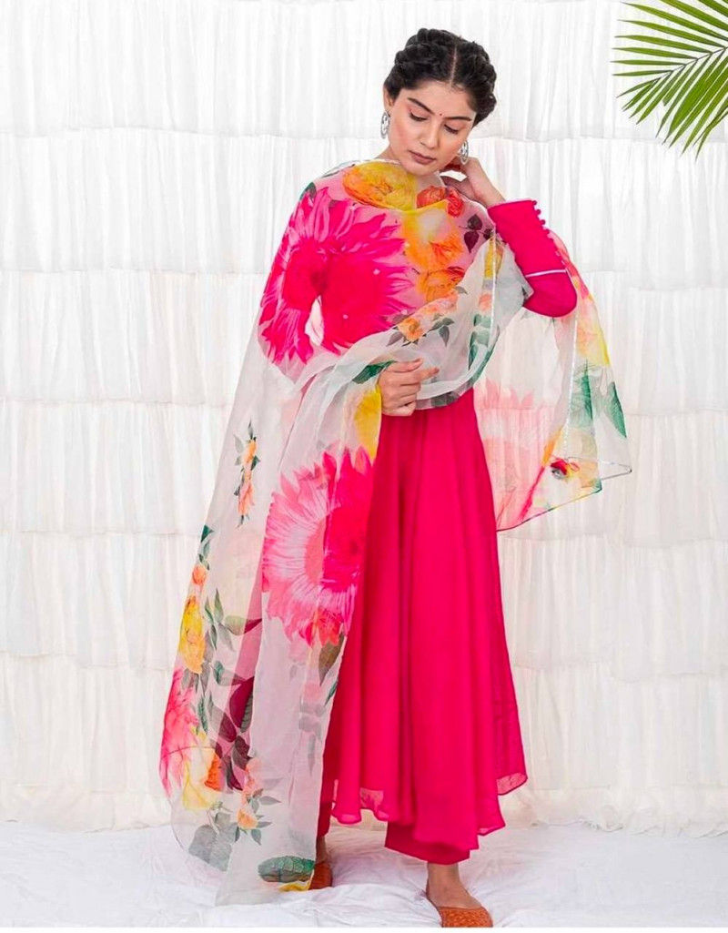 Buy Festival Wear Pink Colored Embroidery Work Suit With Dupatta