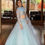Thumbnail: Buy Latest Style Sky Blue Colored  Designer Net Lehenga Choli