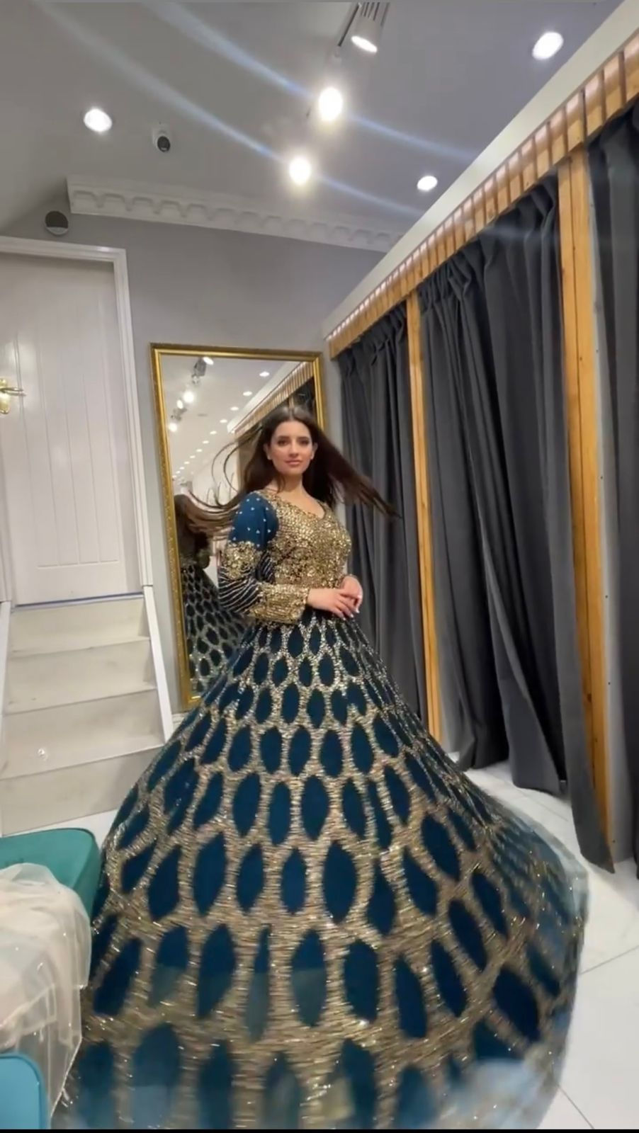 Thumbnail: Get Gorgeous Sequence work Dark blue color Gown