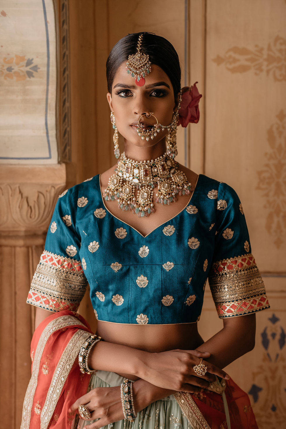 Thumbnail: Sequins Georgette Zari Lehenga Set