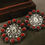 Thumbnail: MAYA Antique Silver Coral Red Earrings