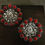 Thumbnail: MAYA Antique Silver Coral Red Earrings