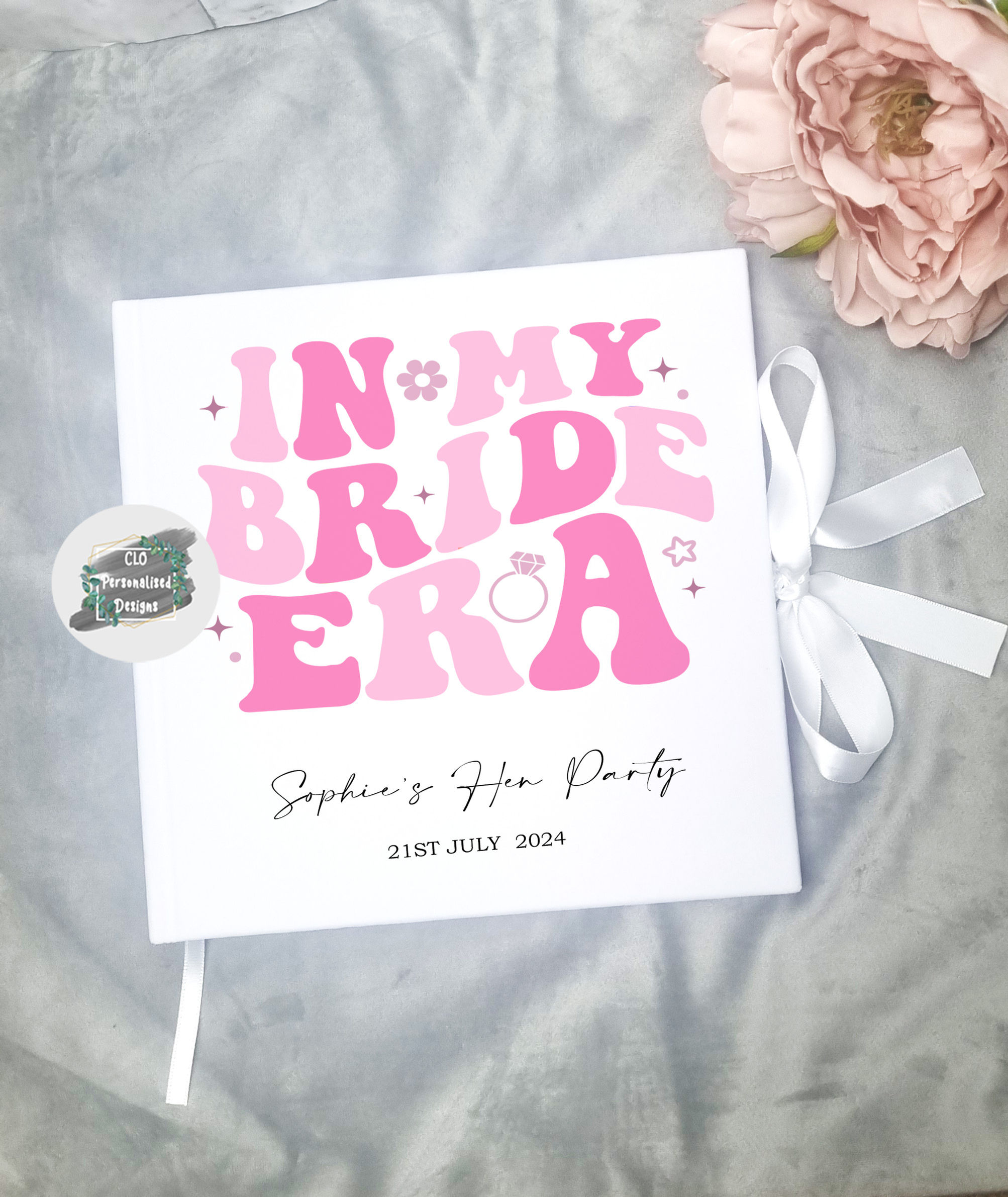 Velvet Hen Party Guestbook, Bride Era Keepsake Book,