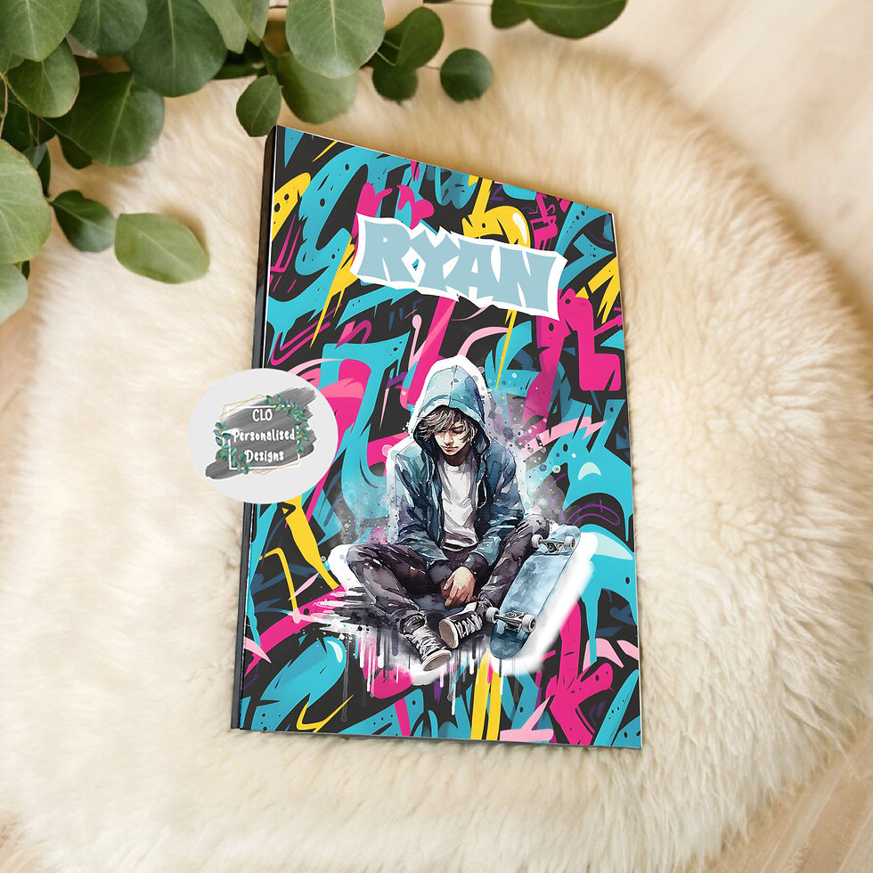 A5 Graffiti Skater Notebook, Teen Boys Journal