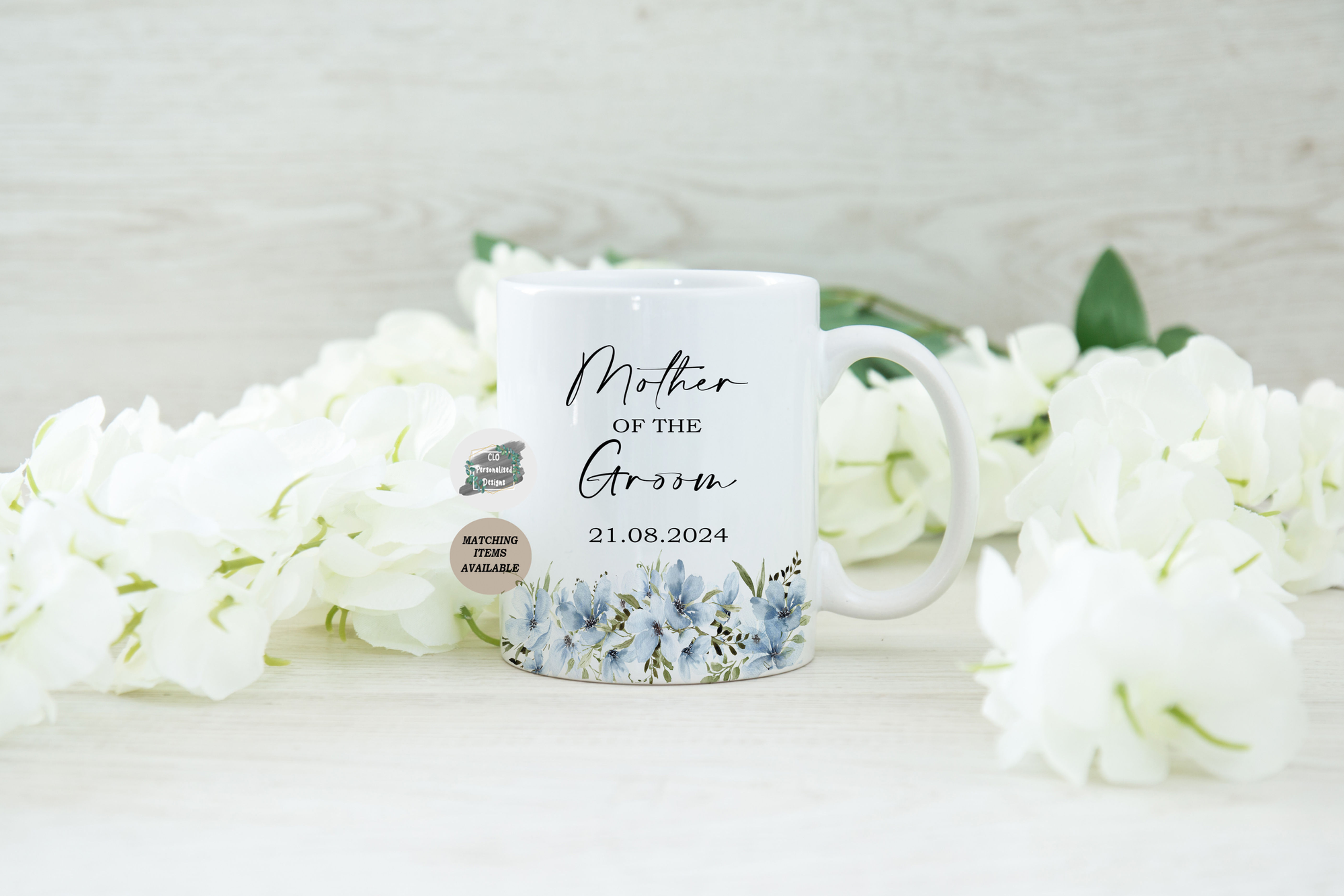 Personalised Mother Of The Groom Gift, Gift From Son, Light Blue Floral