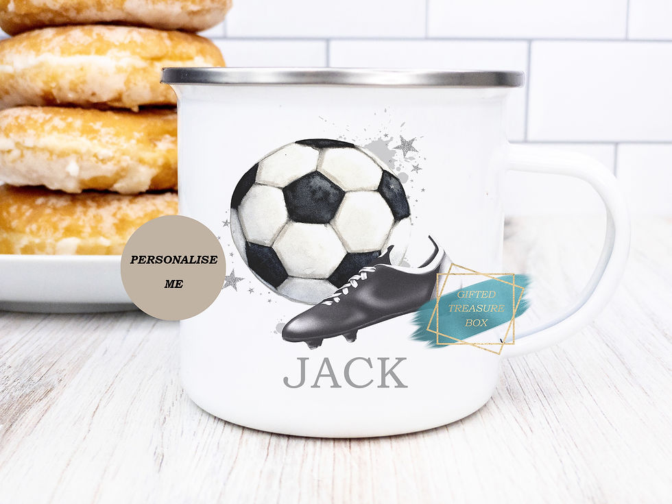 Kids Football Enamel Mug, Kids Camping Mug,