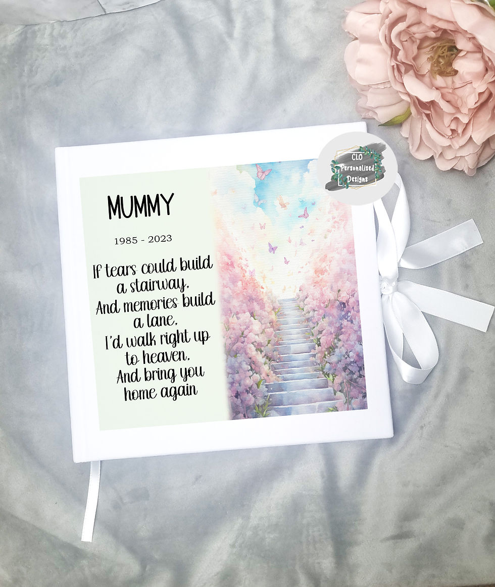 Personalised Book of Condolence, Remembrance, In Loving Memory Book, Funeral