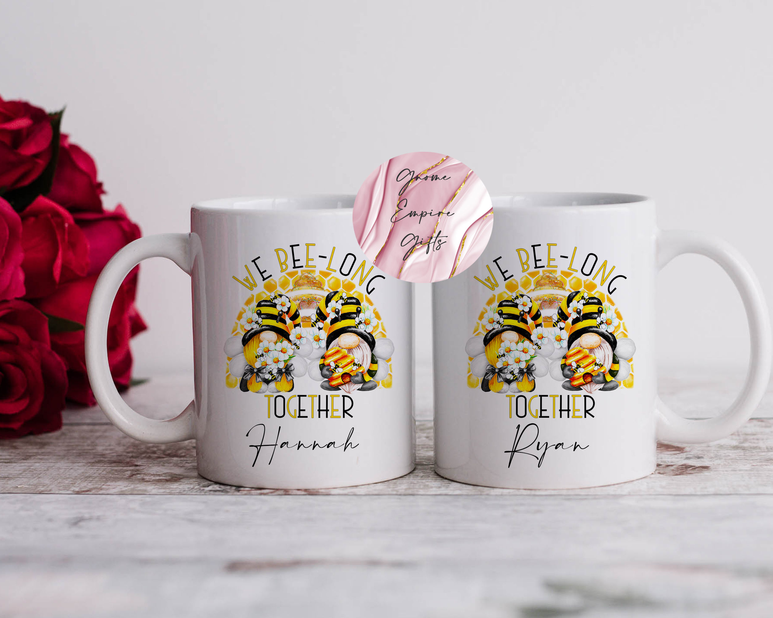 Personalised Valentines Bee Gonk Mug,