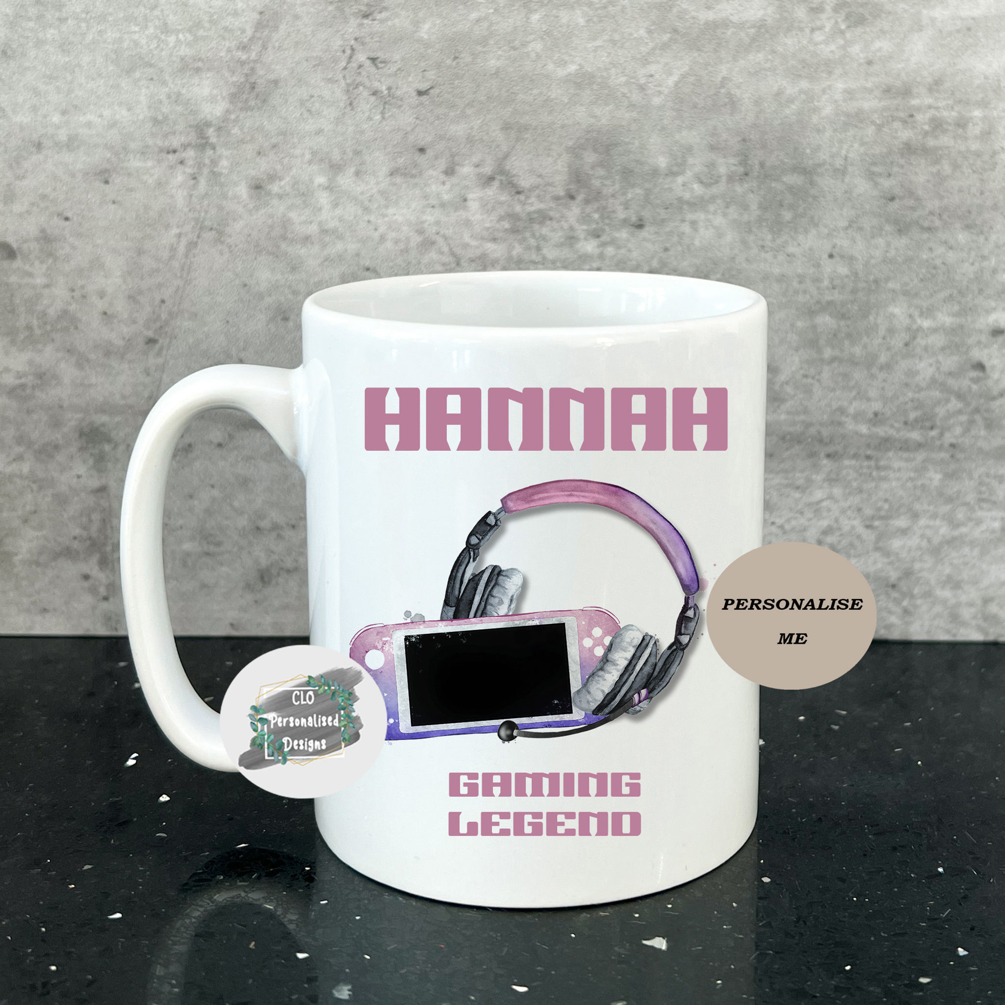 Personalised Gamer Mug, Gaming Mug For Kids, For Him, For Her