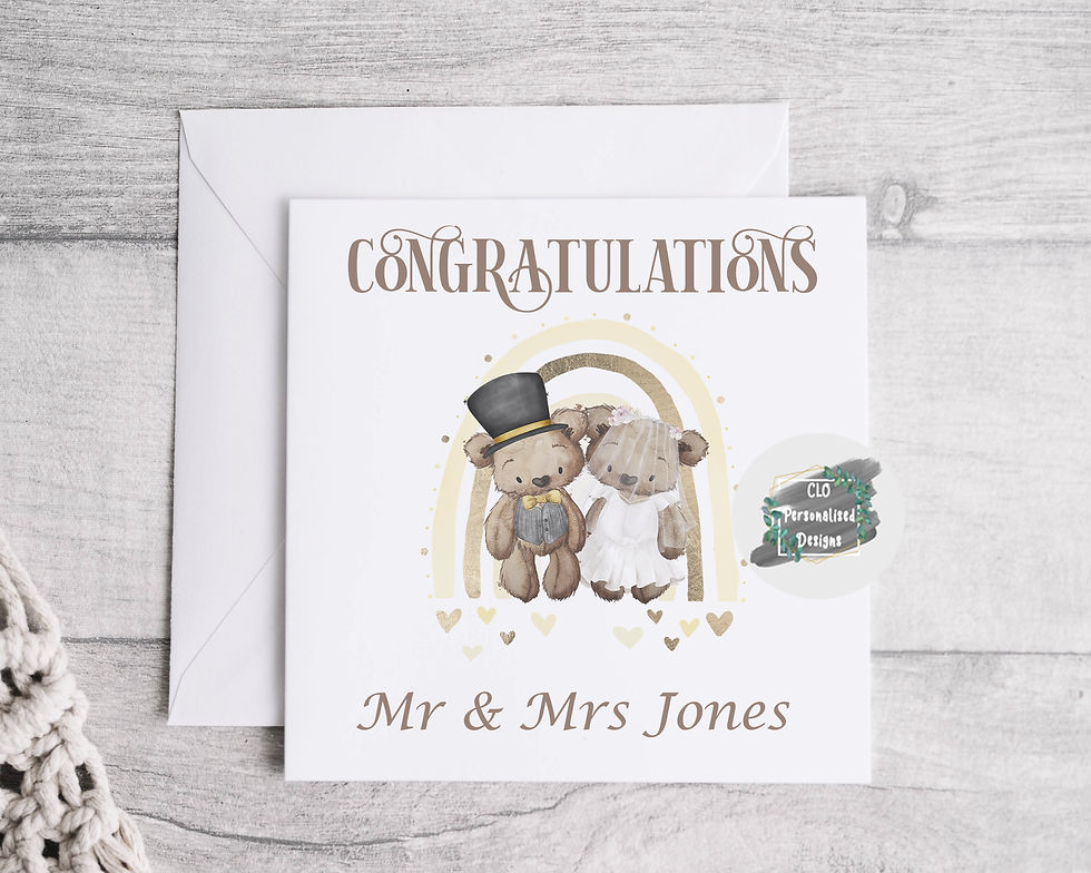 Thumbnail: Personalised Wedding Congratulations Card, Mr & Mrs Wedding Card
