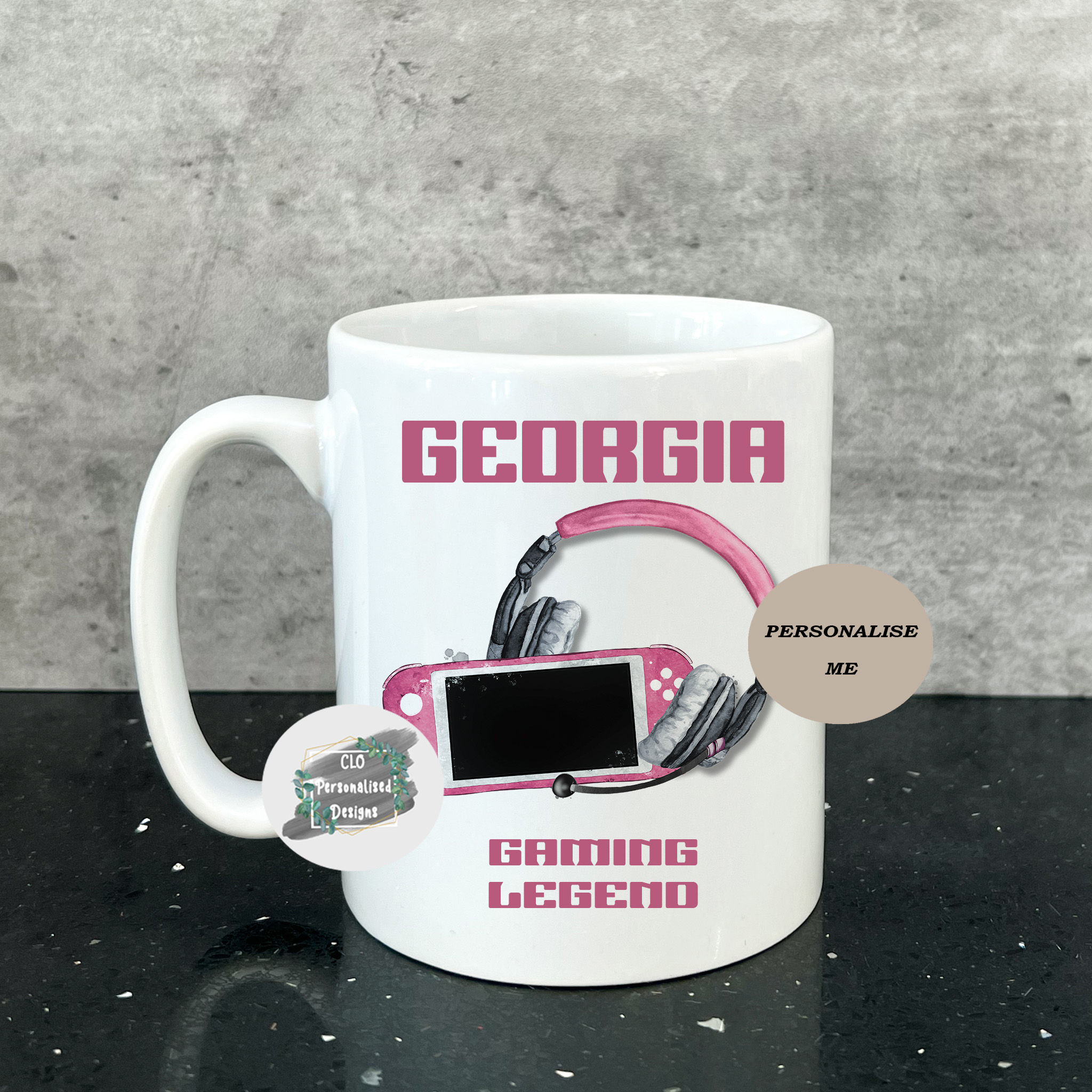 Personalised Gamer Mug, Gaming Mug For Kids, For Him, For Her