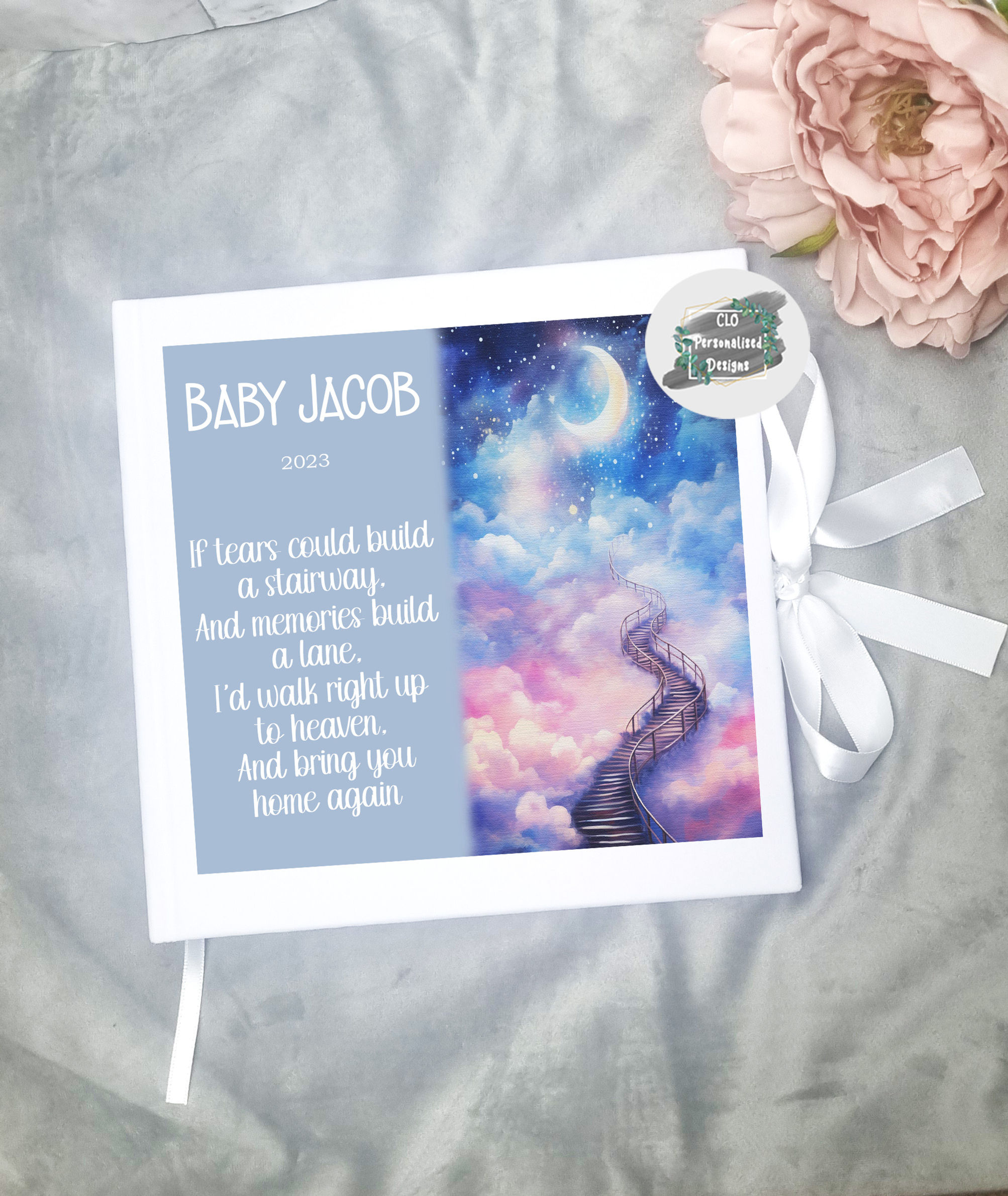 Personalised Book of Condolence, Remembrance, In Loving Memory Book, Funeral