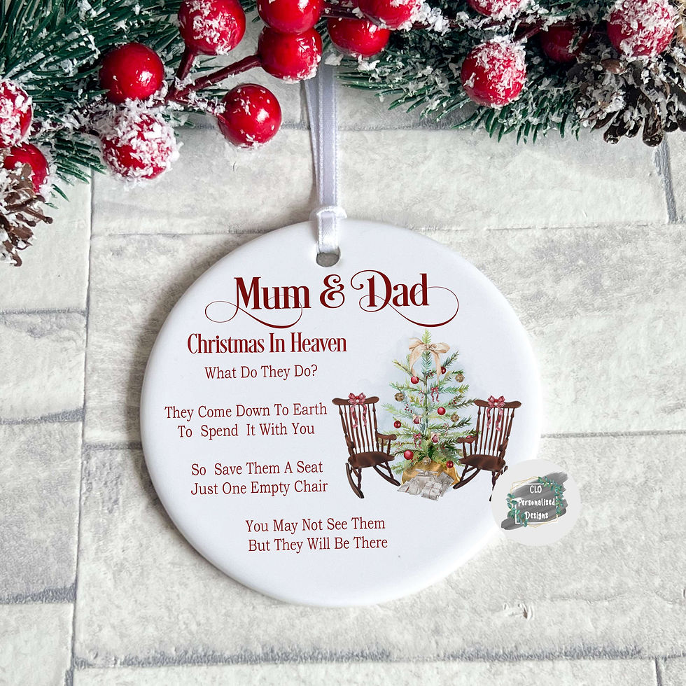 Thumbnail: Personalised Christmas In Heaven Tree Ornament, Memorial Decoration 