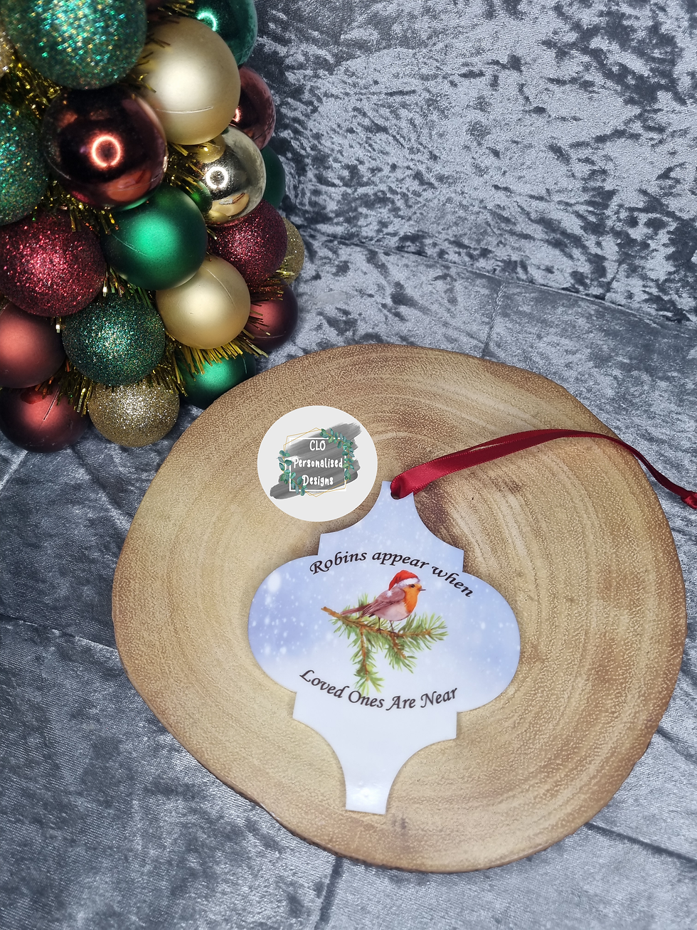 Christmas Robin Bauble, Robins Appear When Loved Ones Are Near