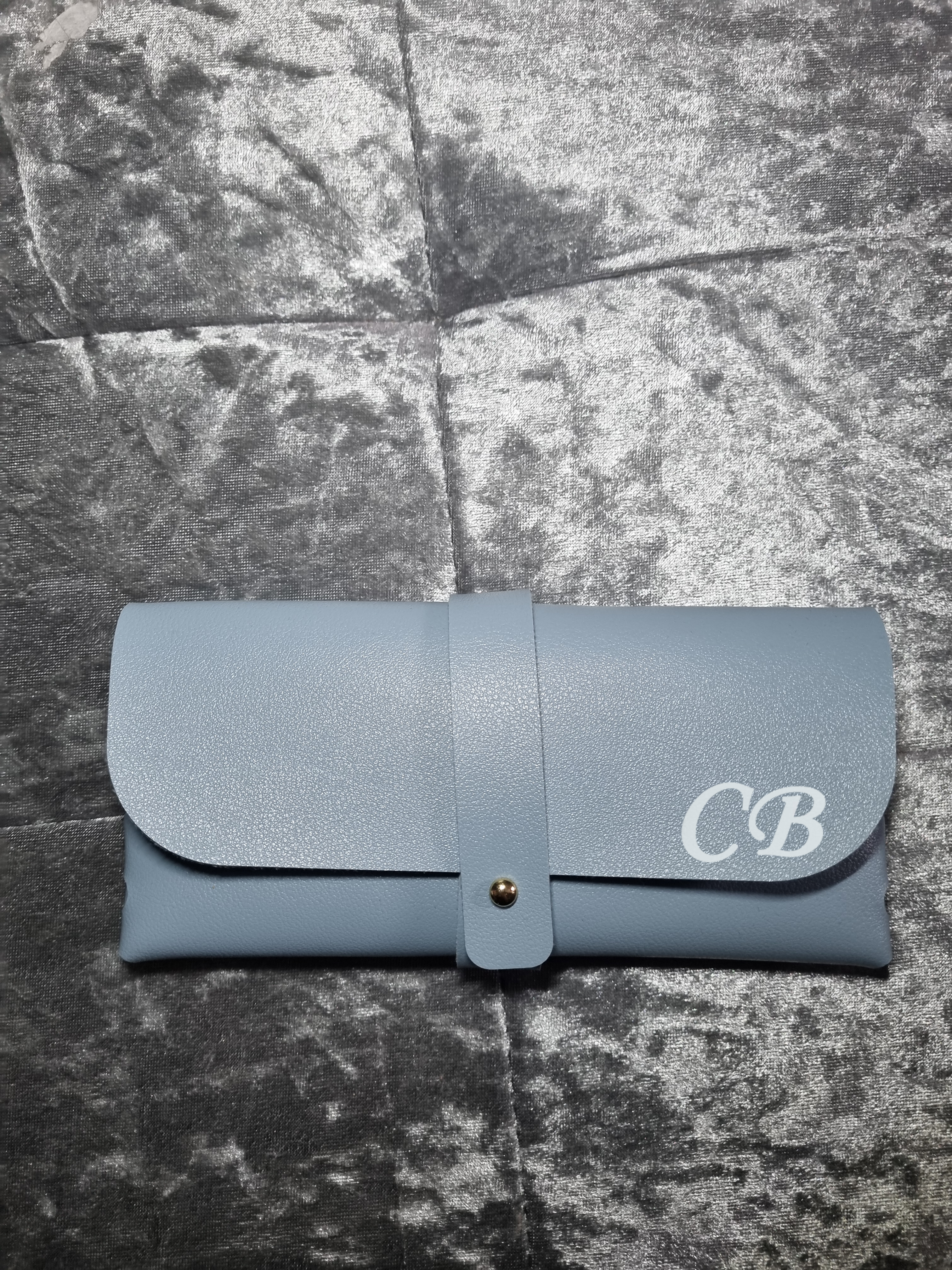 Personalised Light Blue Glasses Case, Personalised Sunglasses Case