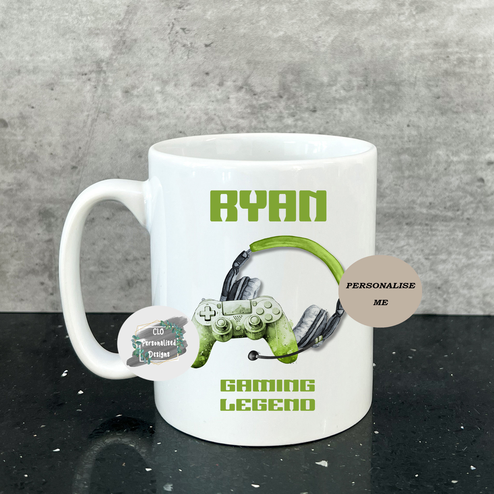 Personalised Gamer Mug, Gaming Mug For Kids, For Him, For Her