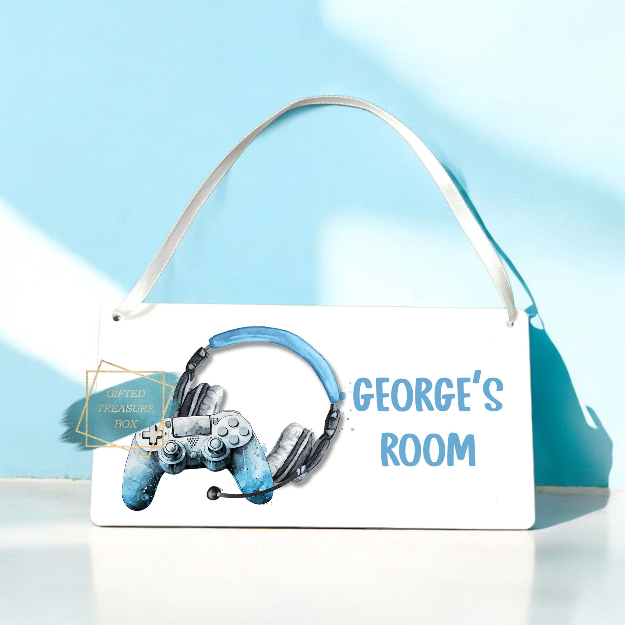 Personalised Kids Gamer Car Door Sign, Kids Bedroom Door Sign