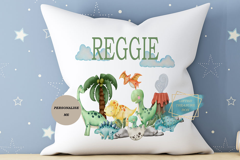 Personalised Dinosaur Cushion, Kids Dinosaur Room Decor