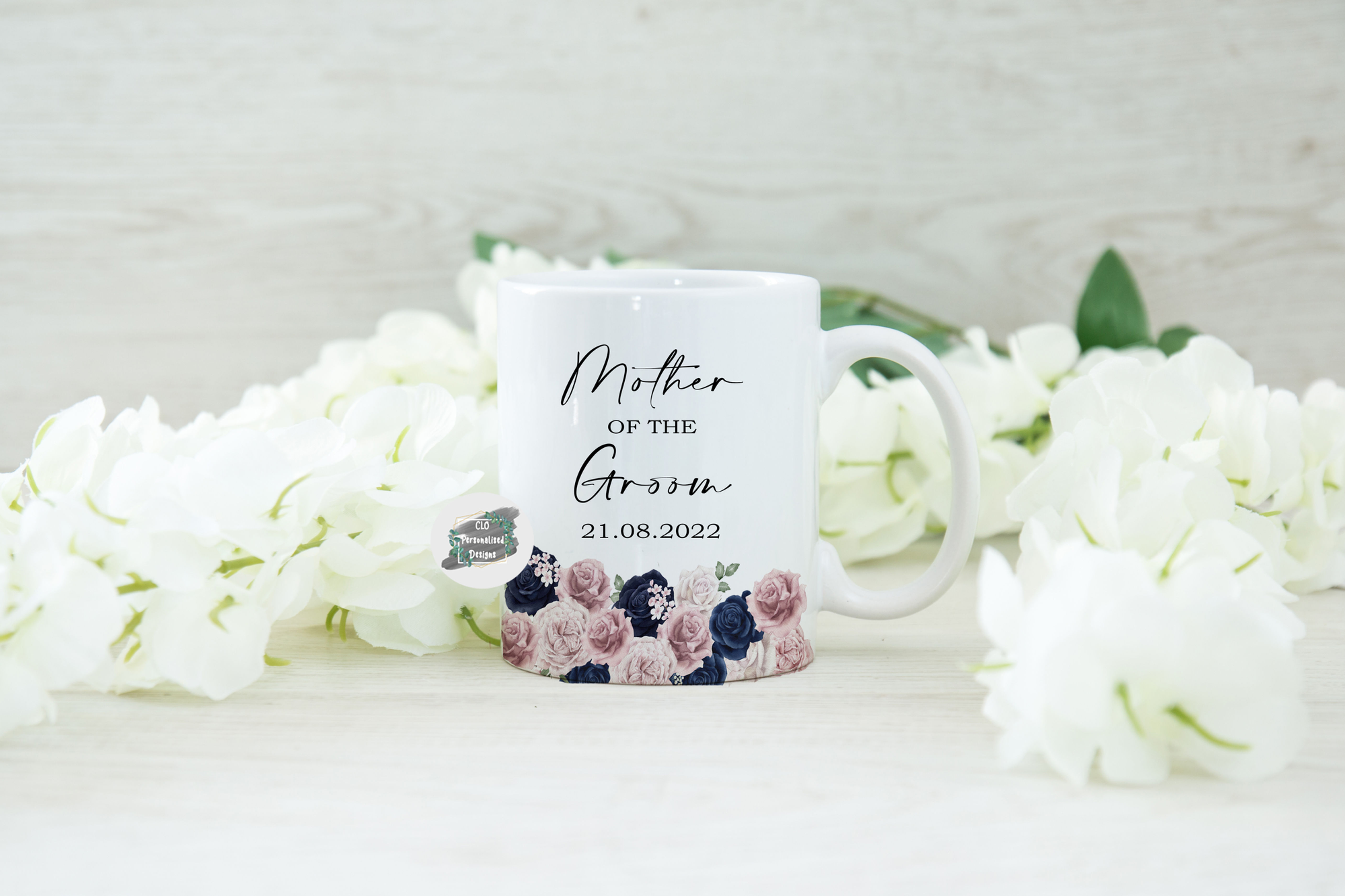 Personalised Mother Of The Groom Gift, Gift From Son, Navy Blush Thank You Gift