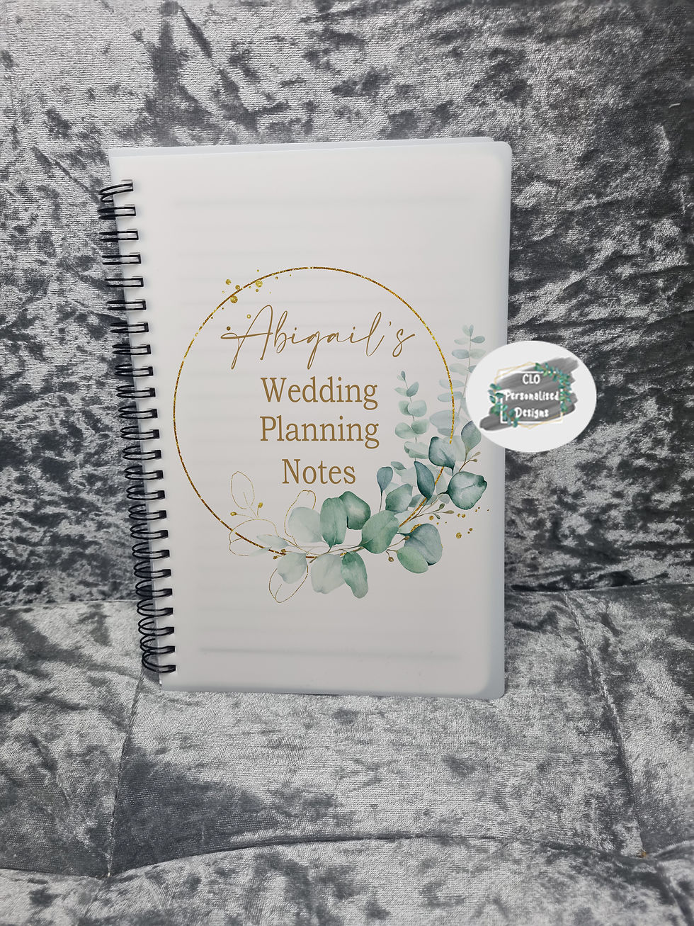 Thumbnail: A5 Wiro Bound Eucalyptus Wedding Planning Notebook, Engagement Gift,