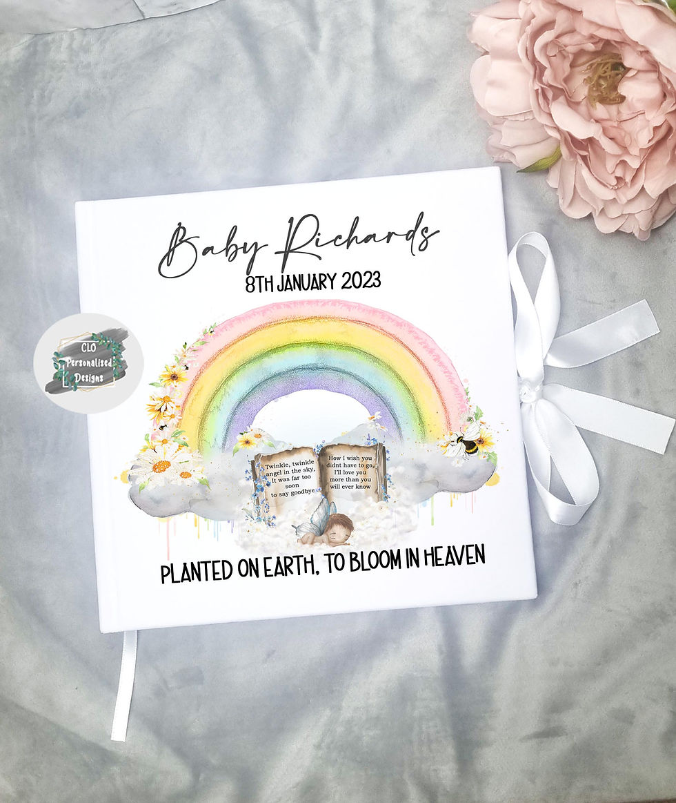 Personalised Baby Loss Journal Keepsake, Infant Memorial, Forget Me Nots Boy