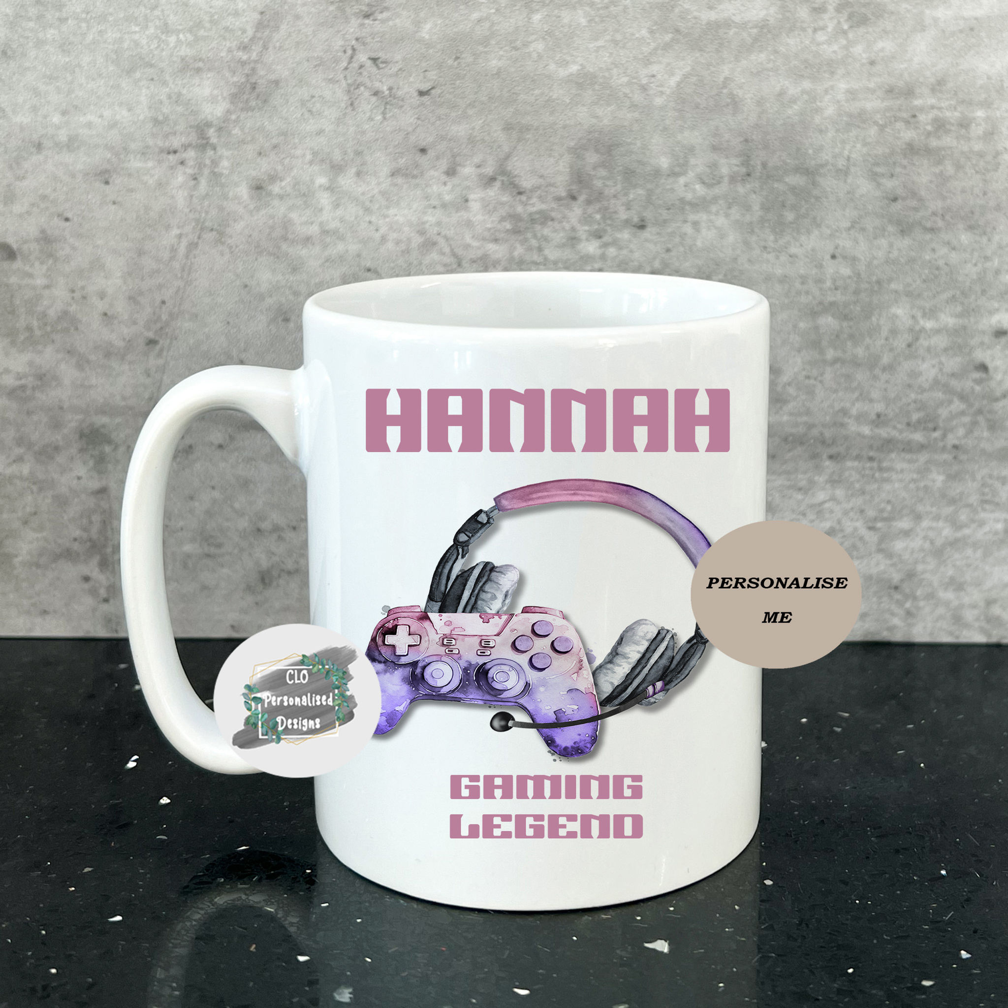 Personalised Gamer Mug, Gaming Mug For Kids, For Him, For Her