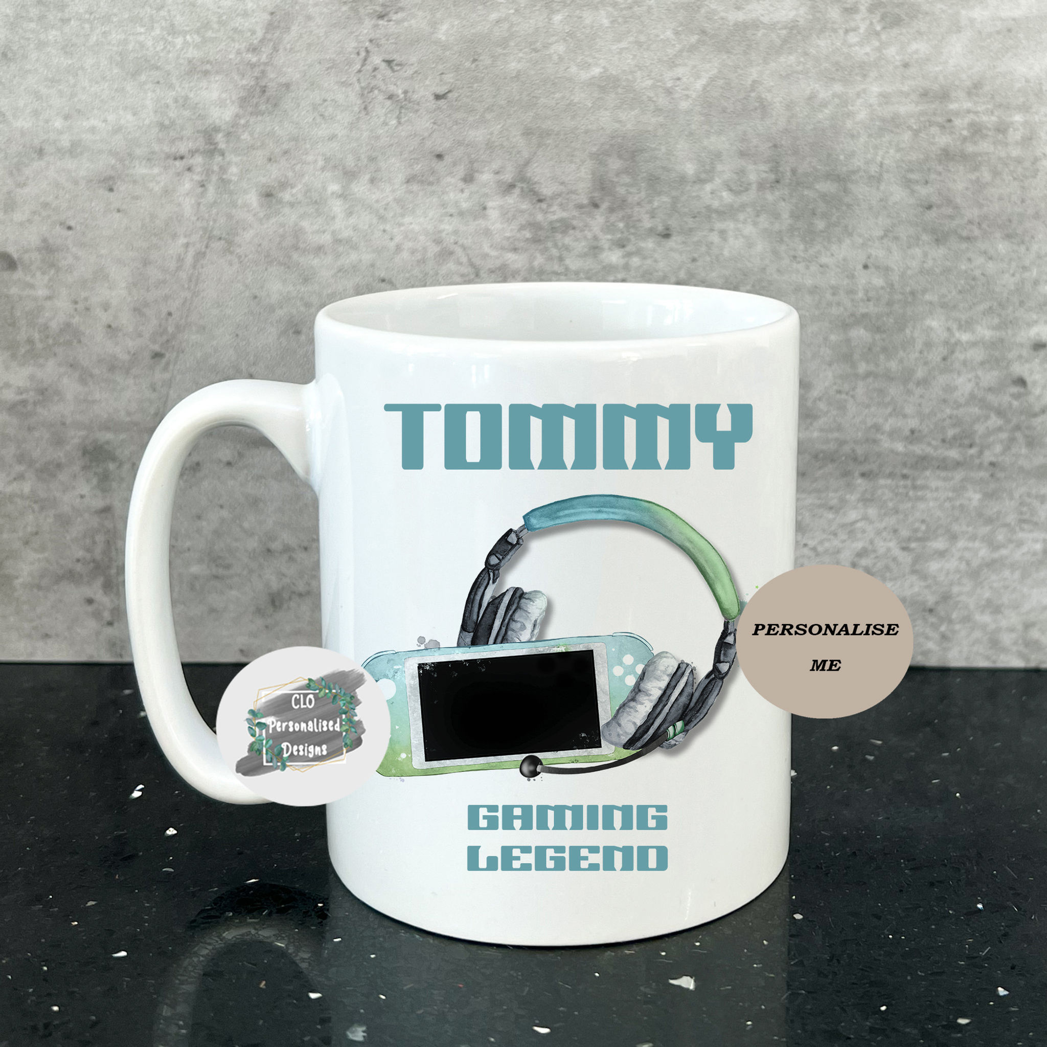 Personalised Gamer Mug, Gaming Mug For Kids, For Him, For Her