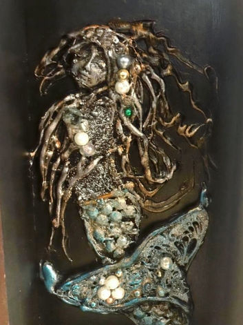 art by Tina Lawver, assemblage, mermaid