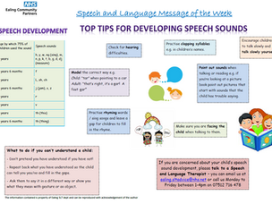 Message of the week from Speech and Language on 'Speech'