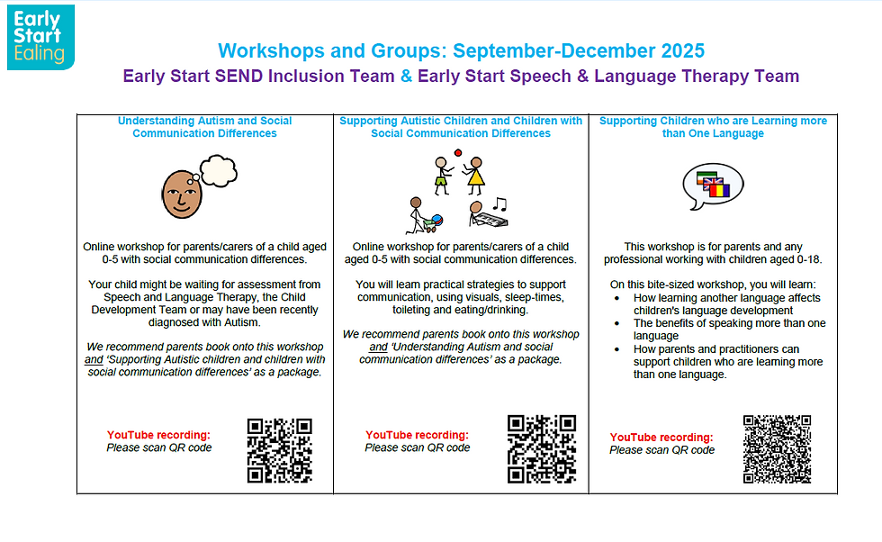 Pre recorded workshops- Term one