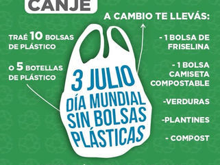 TRES LOMAS: ECOCANJE POR EL DÍA MUNDIAL SIN BOLSAS PLÁSTICAS