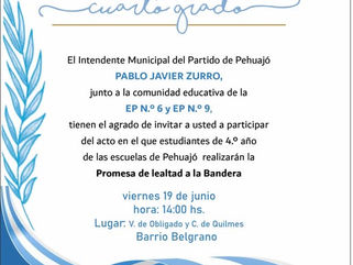 PEHUAJÓ: PROMESA DE LEALTAD A LA BANDERA