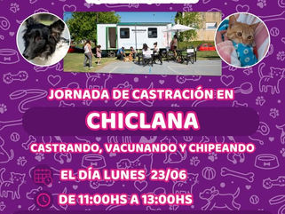 PEHUAJÓ: EL LUNES SE REALIZARÁN CASTRACIONES EN LAS LOCALIDADES DE GUANACO Y CHICLANA
