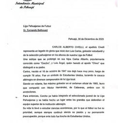 PEHUAJÓ: EL MUNICIPIO SOLICITÓ A LA LIGA DE FÚTBOL QUE EL PRÓXIMO TORNEO OFICIAL LLEVE EL NOMBRE DE "CARLOS ALBERTO CIVELLI"