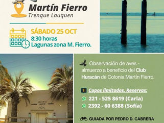 AVISTAJE DE AVES EN MARTÍN FIERRO, UNA EXPERIENCIA PARA DISFRUTAR EL PAISAJE Y COMPARTIR
