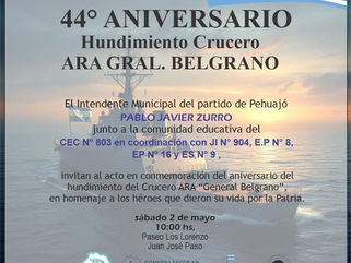 EN JUAN JOSÉ PASO, ACTO EN HOMENAJE A LOS HÉROES DEL ARA GENERAL BELGRANO
