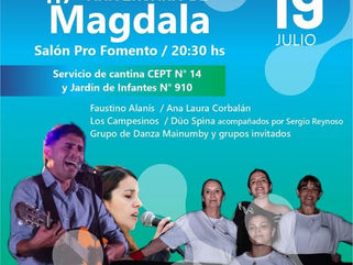 PEHUAJÓ: ESTE SÁBADO, GRAN FOGÓN CULTURAL POR EL 117° ANIVERSARIO DE MAGDALA