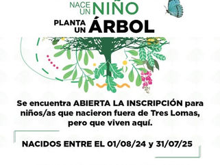 TRES LOMAS: NUEVA EDICIÓN DEL PROGRAMA "NACE UN NIÑO, NACE UN ÁRBOL"