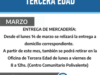ENTREGA DE MERCADERÍA DE LA OFICINA DE LA TERCERA EDAD