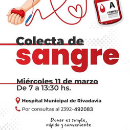 NUEVA COLECTA DE SANGRE EN RIVADAVIA