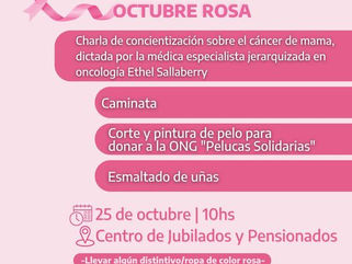 ACTIVIDAD ALUSIVA A LA CONCIENTIZACIÓN SOBRE EL CÁNCER DE MAMA EN TRES ALGARROBOS
